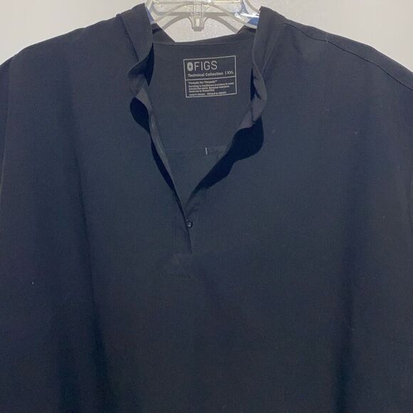 Figs Technical Collection Women's Black Rafaela Oversized Scrub Top Size XXL - Picture 3 of 8